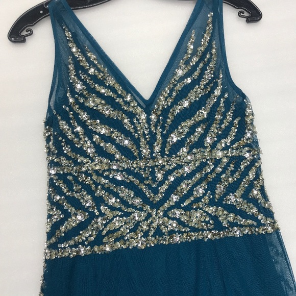 Adrianna Papell short teal embellished dress - Picture 4 of 8